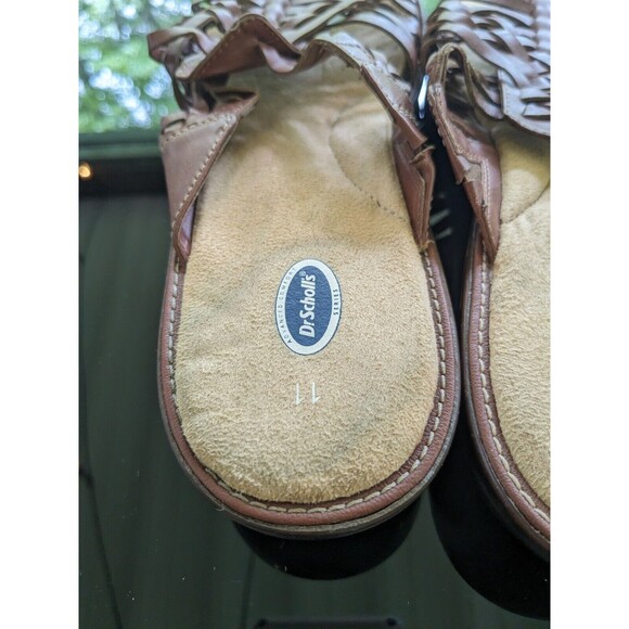 Dr Scholl's Sandals Women's sz 11 Brown Leather Woven Advanced Comfort Series - Picture 11 of 11
